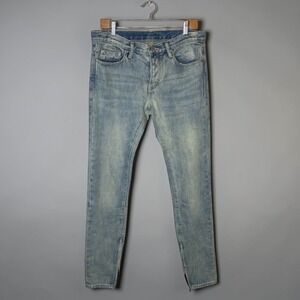 mnml Men's m5 Slim Denim Jeans with Ankle Zip size 31 Light Wash